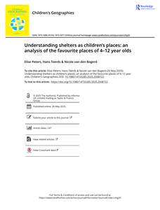 Understanding shelters as children’s places : an analysis of the favourite places of 4–12 year olds